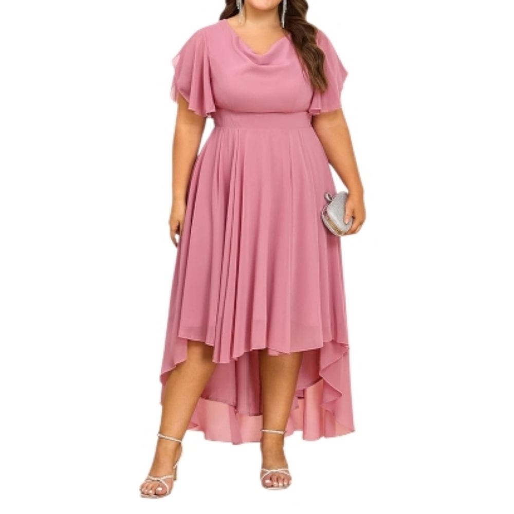 LAPA Plus. Elegant Pink Women's Chiffon Dress. Size 20. NWT.
